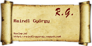 Reindl György névjegykártya