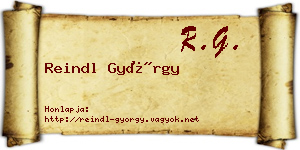 Reindl György névjegykártya